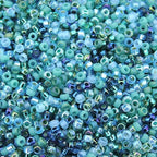 Miyuki Glass Seed Beads Round, Size 15/0, "Touch of Teal Mix, 8.2 Gram Tube