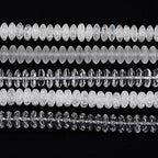 RUBYCA Natural AAA Grade Quartz Crystal Clear Mix Rondelle Beads for Jewelry Making (1 Strand, 8mm) - color: Rondelle Mix, size: 8mm