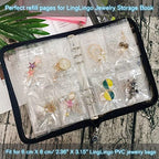 Clear Double-Sided Refill Inner Pages for Transparent Jewelry Storage Book 6 Ring Binder, 20 Sheets 160 Pockets - color: 20 Sheets for Small Bags