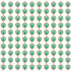200 pcs Tiny Heart Enamel Charm Gold Plated Alloy Love Pendant Bracelet Earring Keychain Jewelry Crafts 6x8mm - color: Green