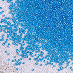 5000pcs Glass Seed Beads, 3mm 8/0 Small Individual Color Seed Beads Mini Pony Bulk for DIY Bracelet Necklaces Wrist Jewelry Making, Frosted Silver Blue - color: Frosted Silver Blue