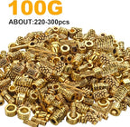 BronaGrand 100g (About 220-300pcs) Antique Gold Column Spacer Beads Bracelet Charms Necklace Pendants Jewelry Findings Accessories for Bracelet Necklace Jewelry Making - color: Antique Gold