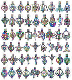 Mixed Pearl Cage Locket Pendants Set, Essential Oil Diffuser DIY Necklace Bracelet Jewelry Making Craft, Bulk Beads Aromatherapy Diffuser Charms Gifts for Women Girls - color: Random 30pcs Rainbow Color