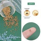 UNICRAFTALE 500pcs Golden 304 Stainless Steel Round Spacer Metal Beads - Tiny Smooth Beads for Jewelry Making - About 3mm in Diameter - color: Golden, size: 3mm