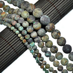 AD Beads Beautiful Natural Matte Gemstone Round Spacer Loose Beads 4-12mm (6mm, 05 Matte African Turquoise) - color: 05 Matte African Turquoise, size: 6mm