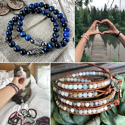 45pcs 8mm Natural Blue Tiger Eye Gemstone Beads Energy Healing Crystal Round Loose Stone Beads for Jewelry Making, DIY Bracelets Necklaces - color: Blue Tiger Eye, size: 8mm