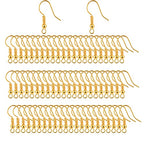 Bylion 400 Pieces Stainless Steel Earring Hooks, Fish Hooks Ear Wires French Wire Hooks, Coil and Ball Style Nickel-Free Ear Wires for Jewelry Making, Gold - color: Gold
