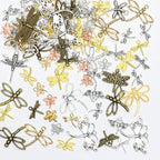stino 100g Metal Pendant Charms for Jewelry Making, Bulk Silver & Gold Plated Charms for Braclet Necklace Crafts, Animal Plant Flower Pet and so on - color: Dragonfly Silver & Gold