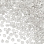 ANCIRS 600pcs 7mm Spacer Beads Caps for Jewelry Making, Metal Flower Bead Caps for Bracelet Necklace- Silver - color: 600pcs silver