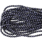 60PCS 6mm Natural Blue Sandstone Gemstone Round Loose Beads Stone Beads for Jewelry Making DIY Findings 1 Strand 15" - color: Blue Sand Stone, size: 6mm