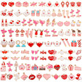 SANNIX 110Pcs Valentine's Day Charms Gold Enamel Jewelry Making Charm Pink Pendants for Valentines Bracelet Necklace Earrings Making - style: Valentines Charms