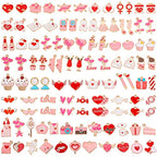 SANNIX 110Pcs Valentine's Day Charms Gold Enamel Jewelry Making Charm Pink Pendants for Valentines Bracelet Necklace Earrings Making - style: Valentines Charms