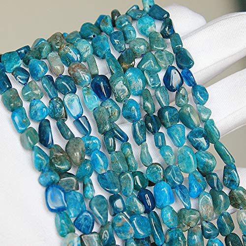MJDCB Natural Irregular Shape Stone Beads 4-8mm Apatite Gemstone Energy Cured for Jewelry Making Bracelet Necklaces - color: Apatite