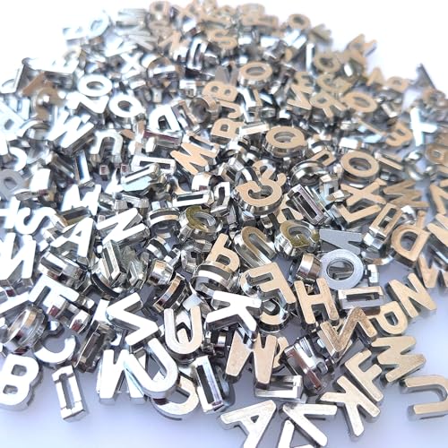 300+ Pieces 9x12mm Big Large Alphabet Letter Beads Charms A-Z Mixed Plastic Shape Loose Bead for Jewelry Making Bracelets Necklaces Key Chains (Silvery) - color: Silver, size: 300 Pieces