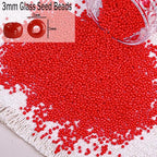 5000pcs Glass Seed Beads, 3mm 8/0 Small Individual Color Seed Beads Mini Pony Bulk for DIY Bracelet Necklaces Wrist Jewelry Making, Bright Red - color: Bright Red