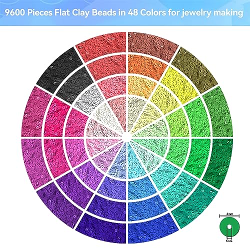 ARTDOT 10982 PCS Clay Beads for Friendship Bracelets Making Kit, 48 Rainbow Colors Jewelry Making Supplies Heishi Beads with Elastic String and Organizer Gifts - color: 10982 PCS