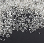 Perlin Glass Seed Beads 2mm 11/0 Round Mini Small Pony Beads 6500pcs for Making Earrings Bracelets Pendants Waist Jewelry DIY Handmade Silver Lined Color Kit (White) - color: White