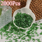 2000Pcs Tube Seed Beads 2x7mm Mini Long Glass Bugle Bead Small Craft Loose Spacer Beads for DIY Phone Charms Waist Bead Bracelets Earrings Necklaces (Dark Green) - color: Dark Green