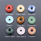 10PC Amethyst Rose Quartz Agate Natural Stone Big Hole Bead Pendant For Jewelry Making DIY Necklace Accessory Gift Party