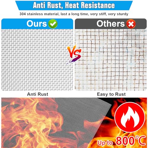 Valchoose Soft 304 Stainless Steel Mesh, 8 Pack Bendable Woven 8.3"X11.8"(213X302mm), 20 Mesh Non-Rusting, Wire Mesh Easy to Work, Non-Corrosive for DIY, Vent, Cage, Garden, Window (Plain Weave) - size: 8.3"X11.8"(213X302mm)