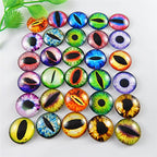 Julie Wang 18mm 40pcs Mixed Dragon Eyes Flatback Glass Cabochon Dome for Artworks Making Jewelry Settings Craft DIY Findings - size: 18MM-40PCS