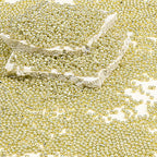 8/0 Glass Seed Beads Bulk, Bright Gold 3mm Tiny Round Craft Seed Bead, Small Mini Pony Beads for Jewelry Making Bracelet Necklace Wrist Beading Weaving Supplies, 2500pcs - color: Bright Gold