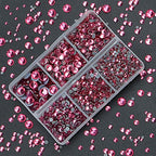 4000Pcs Mixed Size Hot Fix Round Crystals Gems Glass Stones Hotfix Flat Back Rhinestones (Fuchsia) - color: Fuchsia, size: 4000 Count (Pack of 1)