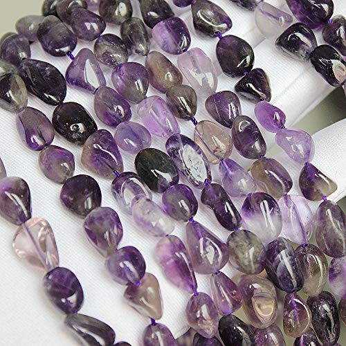 MJDCB Natural Irregular Shape Stone Beads 6-8mm Amethyst Gemstone Energy Crystal for Jewelry Making Bracelet Necklace - color: Amethyst