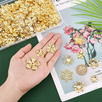 PandaHall 200pcs Flower Bead Cap, 10 Styles Bead End Caps Filigree Spacer Beads Caps Metal End Charm Tibetan Caps for DIY Earrings Bracekets Necklace Jewelry Craft Making, Golden - color: Golden