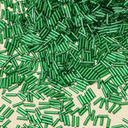 2000pcs Glass Bugle Beads, Tube Beads Bulk, Mini Long Tiny Small Waist Loose Spacer Embroidery Beaded for Bracelets Jewelry Making Sewing, Crafts, 2×6mm, Green - color: Green