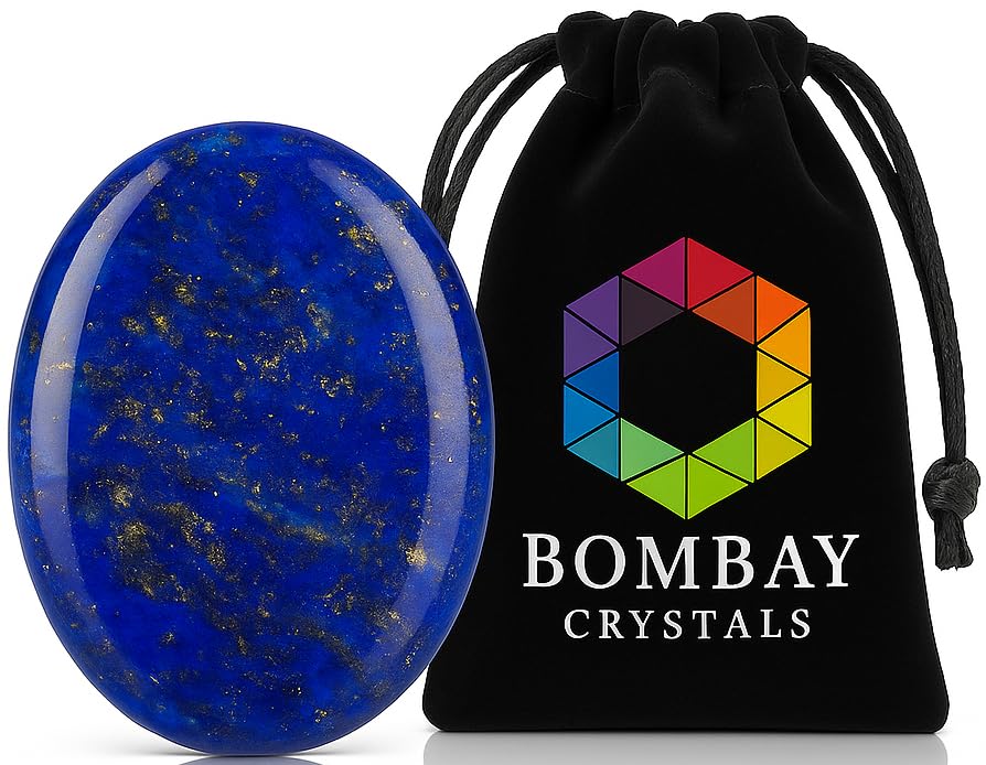 Lapis Lazuli Worry Stone – Natural Thumb Palm Stone for Inner Wisdom, Confidence & Intuition – Deep Blue Pocket Crystal for Focus & Calm - color: Lapis Lazuli