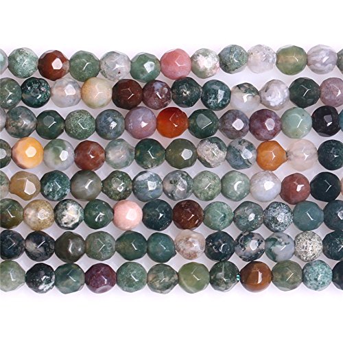 Indian Agate Beads for Jewelry Making Natural Gemstone Semi Precious 4mm Round Faceted 15" JOE FOREMAN - color: 4mm/faceted indian agate