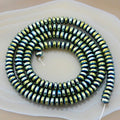 AD Beads Hematite Gemstone Smooth or Faceted Rondelle Spacer Beads 16" 3mm 4mm 6mm 8mm 10mm (2x4mm, Metallic Yellow Green) - color: Metallic Yellow Green (51 Smooth), size: 2x4mm