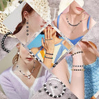 Letter Beads, DECYOOL Acrylic Alphabet Beads with 1 Roll Elastic String for Bracelet Necklace Jewelry Making Supplies (Black White) - color: Black White
