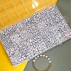 Melius Acrylic Letter Beads, 1450 Pcs 4x7mm Round Alphabet Beads in 28 Grid Box for Jewelry Making, DIY Bracelets (4x7mm, White) - color: White, size: 4x7mm