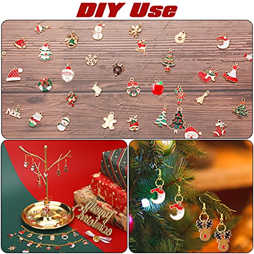 SANNIX 110Pcs Christmas Charms Gold Enamel Jewelry Making Charms Pendant for DIY Xmas Bracelet Necklace Earring Craft Supplies - style: Christmas Charms