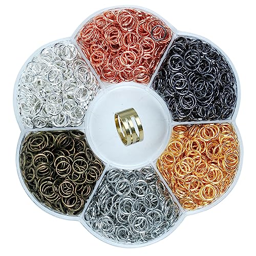 YAKA 5000Pcs 4mm1Box 6 Colors Open Jump Ring,Ring Jewelry Keychain for Jewelry Making Accessories,1Pcc Jump Ring Open/Close Tool and 1Pcs Clear Box (0.15"/4mm) - size: 0.15"