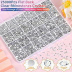 40000Pcs Resin Rhinestones with B7000 Jewelry Glue for Bedazzling Crafting, Rainbow Crystals Flat Back Gems with Craft Adhesive for DIY Graduation Cap Clothes Tumblers Shoes Nails and Face - size: 2mm-6mm