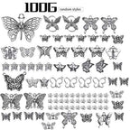 Jdesun 100g Craft Supplies Antique Silver Mixed Butterfly Charms Fly Insect Pendant Charms for DIY Necklace Bracelet Crafting,30-60pcs - style: Silver Butterfly Charms