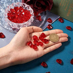 Cheriswelry 100pcs 14mm Red Heart Glass Crystal Beads for DIY Jewelry Making - color: Red