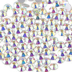 beadsland 1440pcs Flat Back Crystal Rhinestones Round Gems for Nail Art and Craft Glue Fix, CrystalAB, SS10, 2.7-2.9mm - color: Crystal AB, size: SS10/1440pcs