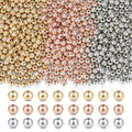 XIANNVXI 500Pcs 6mm Round Spacer Beads for Jewelry Making - Smooth Loose Ball Beads for DIY Bracelets, Earrings & Crafts (Gold, Silver, Rose Gold) - color: Round beads 3 colors