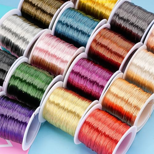203 Feet Tarnish Resistant Copper Wires 24 Gauge/0.5mm Jewelry Craft Wires Beading Wire for Jewelry Making, Wire Wrapping and Crafting (Red) - color: Red, size: 24 Gauge