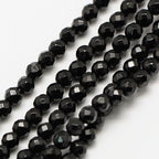 Fashewelry 136pcs 3mm Natural Black Spinel Beads Small Faceted Round Crystal Beads for Bracelet Necklace Earrings DIY Jewelry Making - color: 3mm-Black Spinel