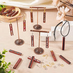 FASHEWELRY 12Pcs Wood Resin Earrings Charms Rectangle Wooden Earring Blanks Earring Findings for Earrings Jewelry Making with Earring Hooks & Jump Rings - color: Rectangle-Mixed Color