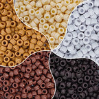 MIIIM 1000PCS 6x9mm Pony Beads Bulk, 5 Styles Brown Pony Beads for Bracelets Making Kit, Kandi, Hair Braids Crafts for Jewelry Making (Brown) - color: Brown