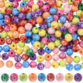 1 Box About 500Pcs Round Cross Beads Acrylic Cross Bead Bulk Small 8MM Plastic Plating Colorful Ball Western Crucifix Spacers for Jewelry Making Findings Bracelets Necklace Beginner Adults - color: Colorful