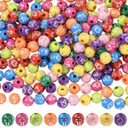1 Box About 500Pcs Round Cross Beads Acrylic Cross Bead Bulk Small 8MM Plastic Plating Colorful Ball Western Crucifix Spacers for Jewelry Making Findings Bracelets Necklace Beginner Adults - color: Colorful