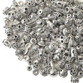 Silver Spacer Beads Metal Alloy Loose Spacer Beads Bulk Random Styles Metal Bead Tibetan Antique Silver Metal Bead for Bracelets Necklace Earring Jewelry Making(mix)
