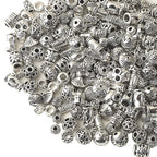 Silver Spacer Beads Metal Alloy Loose Spacer Beads Bulk Random Styles Metal Bead Tibetan Antique Silver Metal Bead for Bracelets Necklace Earring Jewelry Making(mix)